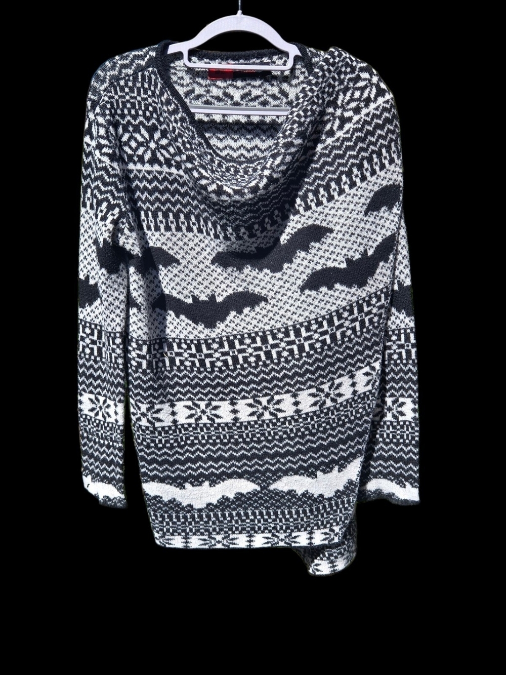 Iron Fist, Bat Royalty by Ash CastiIlo ~ Black & White Bat Motif Cowl Sweater
